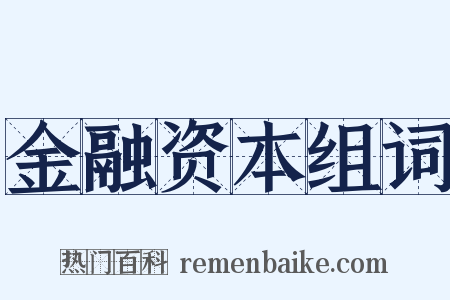 金融资本组词是什么意思的图片